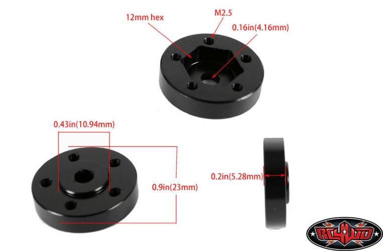RC4WD Z-S0734 1.9" 5 Lug Steel Wheel Hex Hub #Z-W0076 #Z-W0129 #Z-Q0023
