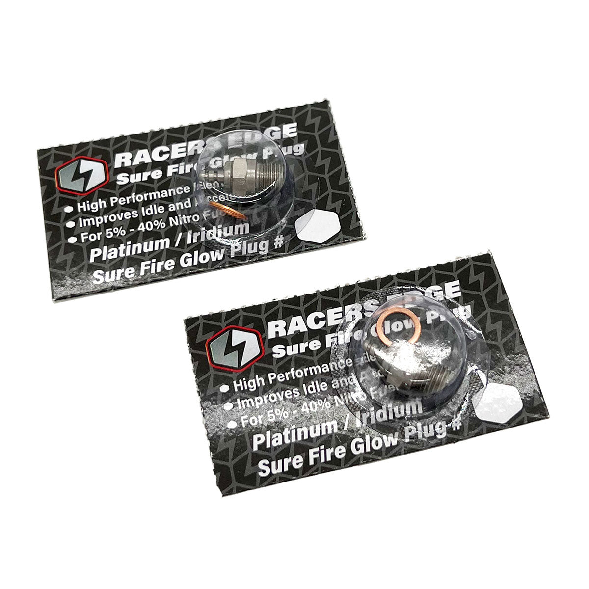 Racers Edge RCESF42  Platinum / Iridum Sure Fire #4 Medium-Cold Glow Plugs (2-Pack)