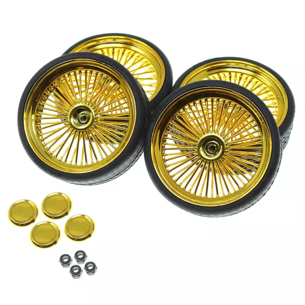 Redcat Racing 19793 Gold 26 1:10 Wire Wheel & Tire Set (4)