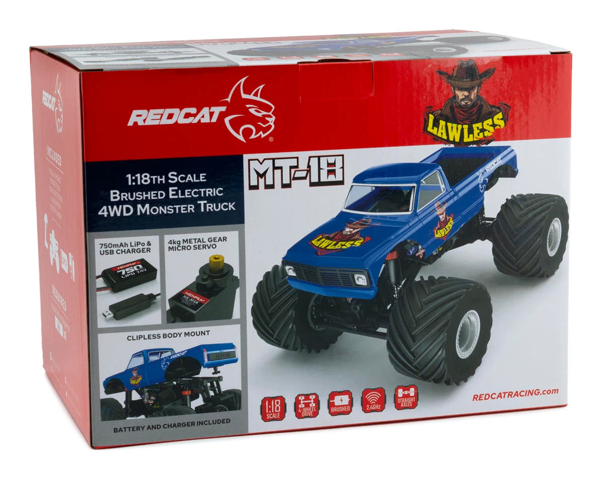 REDCAT 33539 MT-18 1/18 4WD RTR Micro Monster Truck (Lawless) w/2.4GHz Radio, Battery & Charger