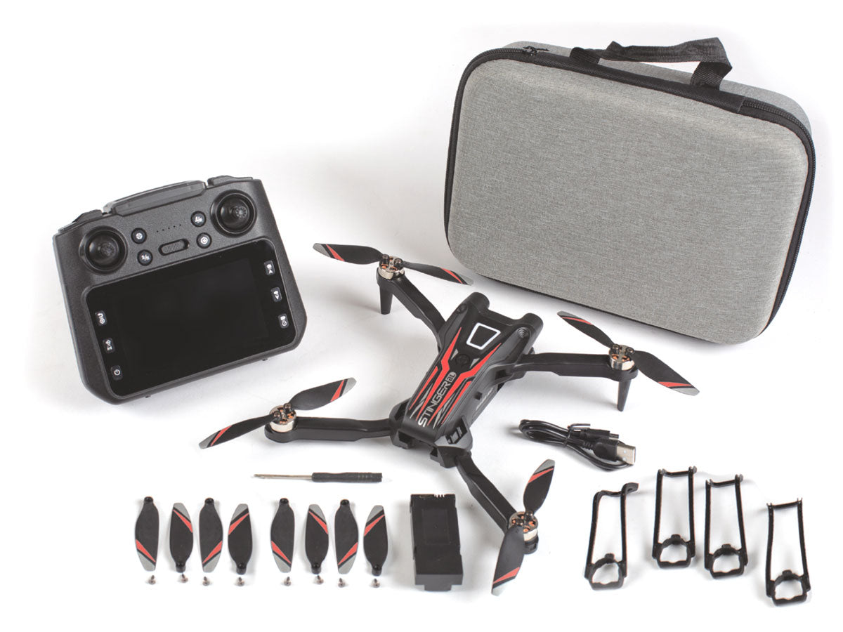 Rage RGR4600 R/C Stinger BL FPV Drone with 1-Axis 1080p HD Camera & Storage Case