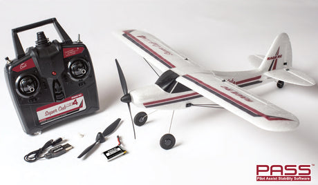 RAGE RC RGRA1114 Super Cub MX4 Micro 4-Channel RTF Airplane with PASS (Pilot Assist Stability Software) System