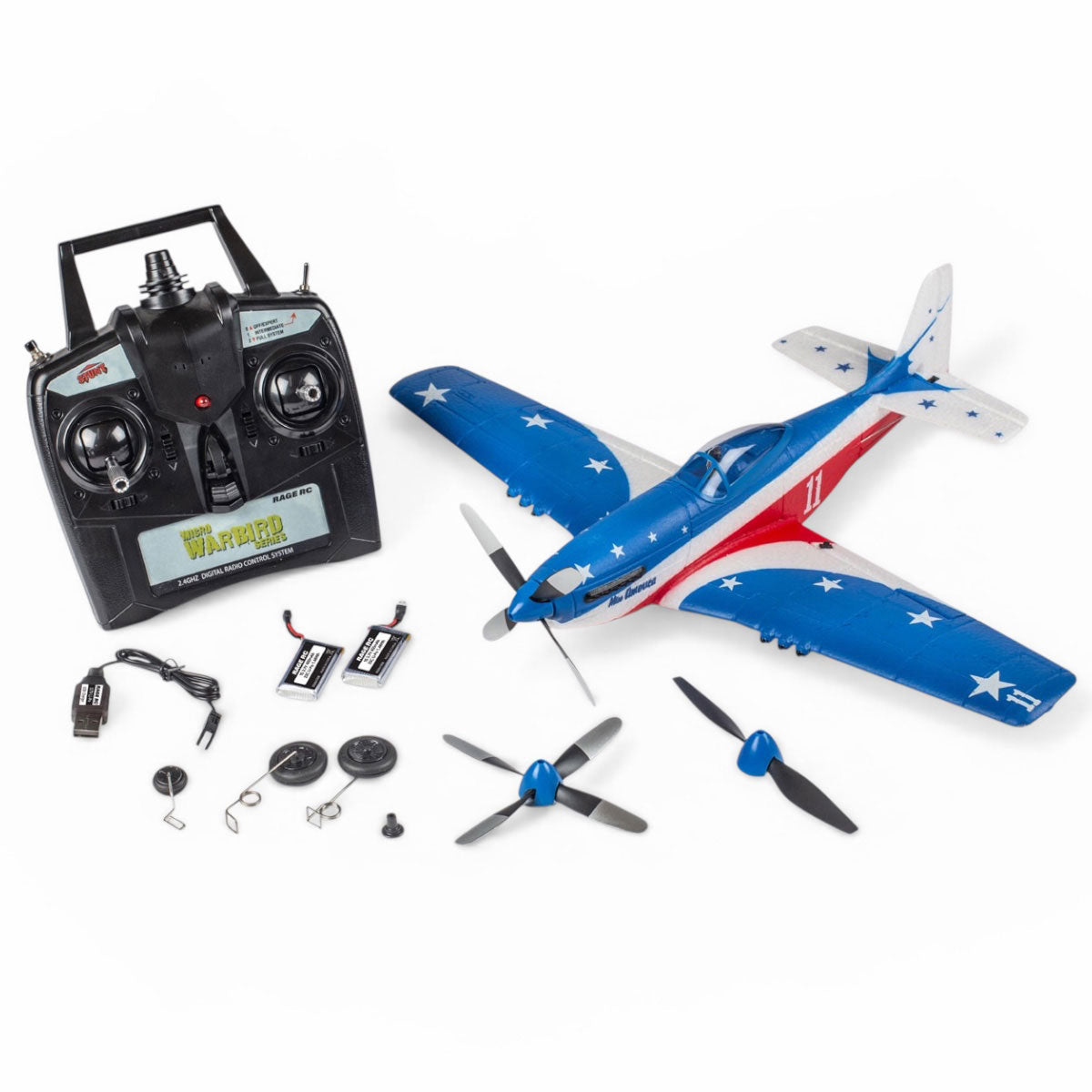 Rage RGRA1300V3 R/C P-51D Miss America Micro RTF Airplane with PASS (Pilot Assist Stability Software) System