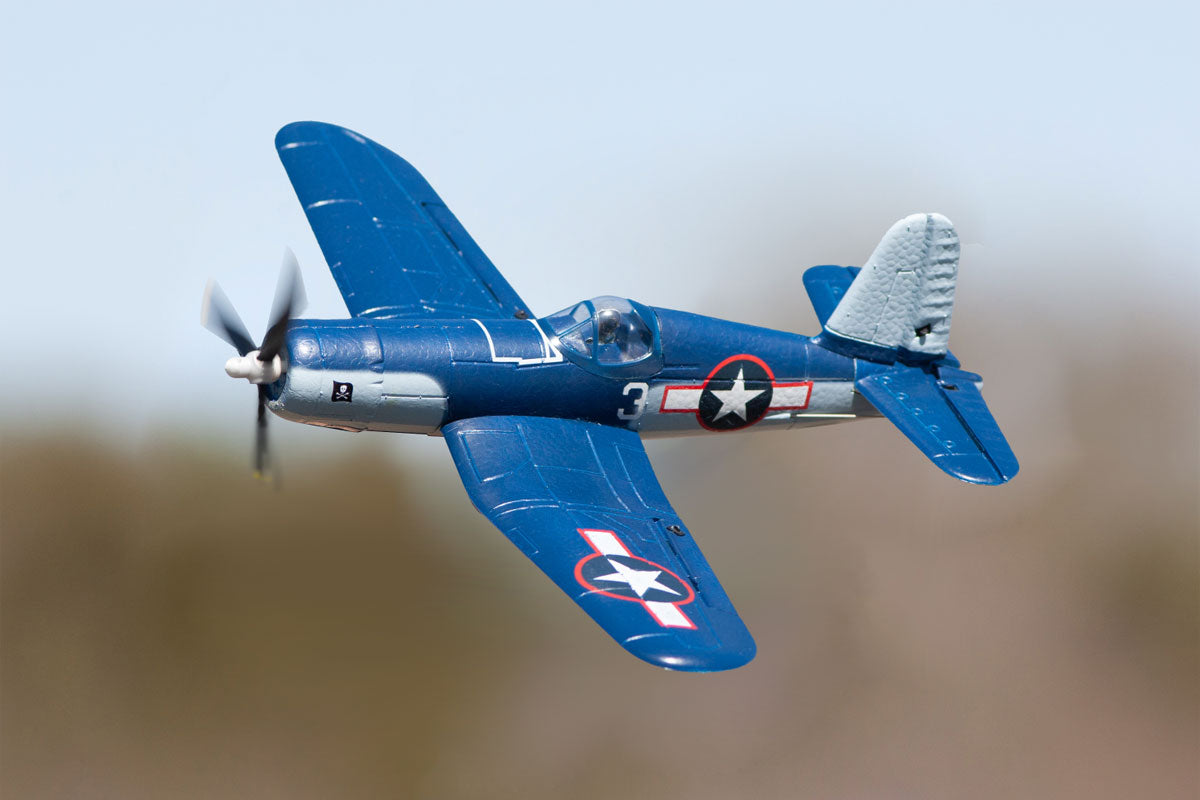 Racers Edge RGRA1301V2  F4U Corsair Jolly Rogers Micro RTF Airplane with PASS (Pilot Assist Stability Software) System