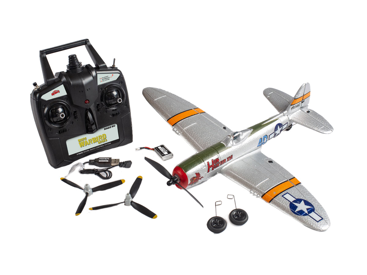 Rage RC RGRA1307 P-47 Thunderbolt Micro RTF Airplane with PASS (Pilot Assist Stability Software) System