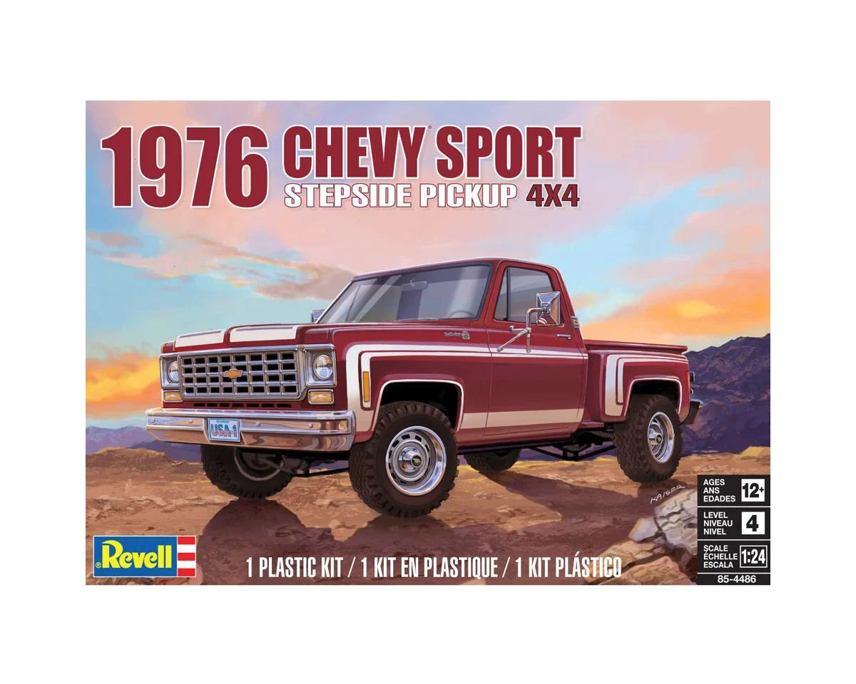 Revell 76'RMX854486  Chevy Sport Stepside Pickup 4x4 1/24 Model Kit
