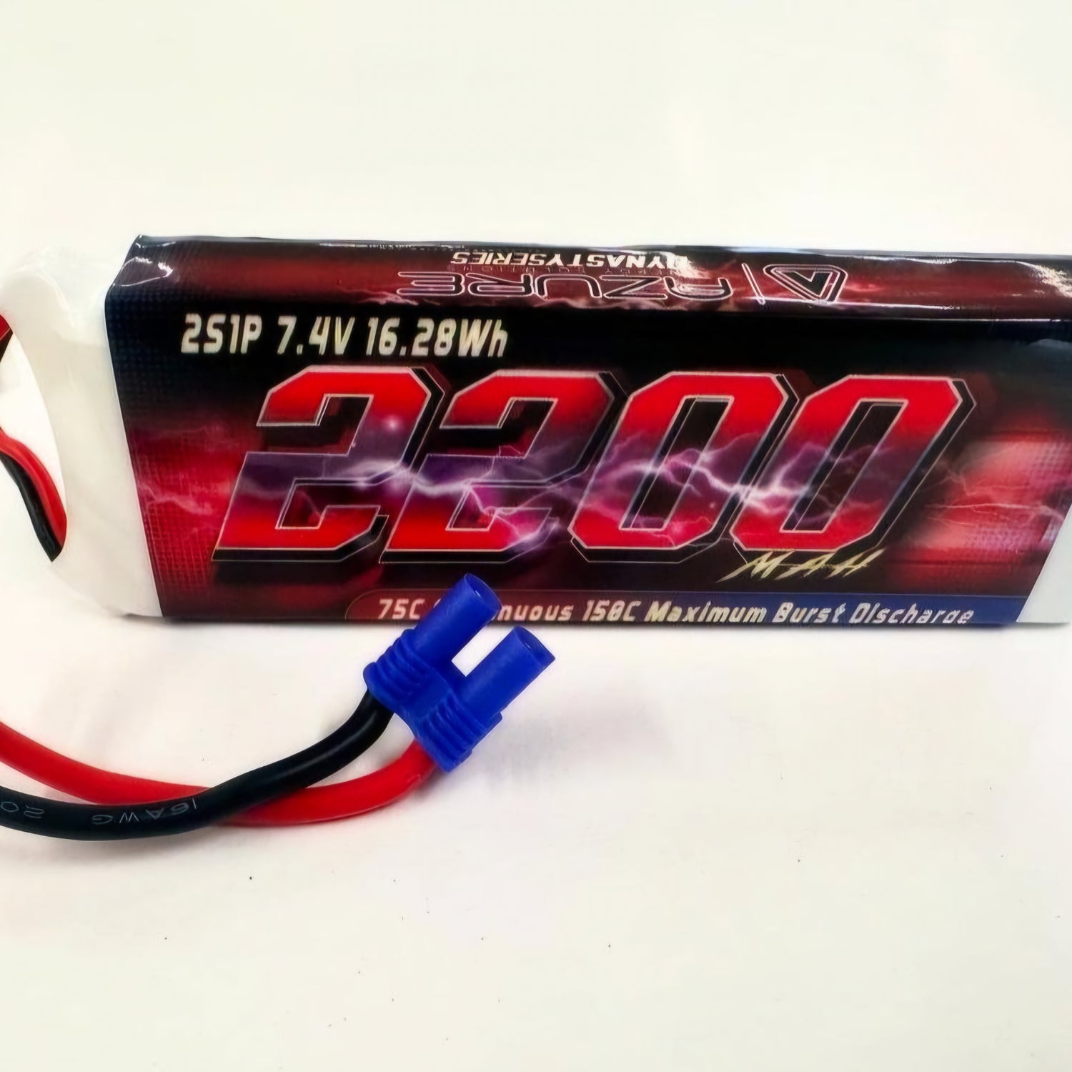 AZURE RACING 2S 2200MAH LIPO BATTERY 75C TO 150C ( GROM )