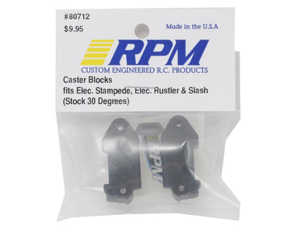 RPM 80712 30 Deg Caster Block Set (Black) (2) (Rustler, Stampede, Slash)