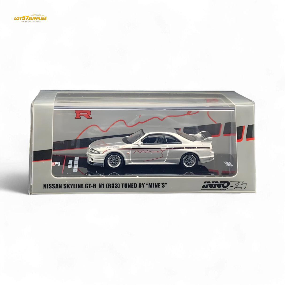 Inno64 Nissan Skyline GT-R R33 "Tuned by Mine's" Silver 1:64