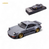 Flame Porsche 964 RWB Whale Tale Cement Gray 1:64