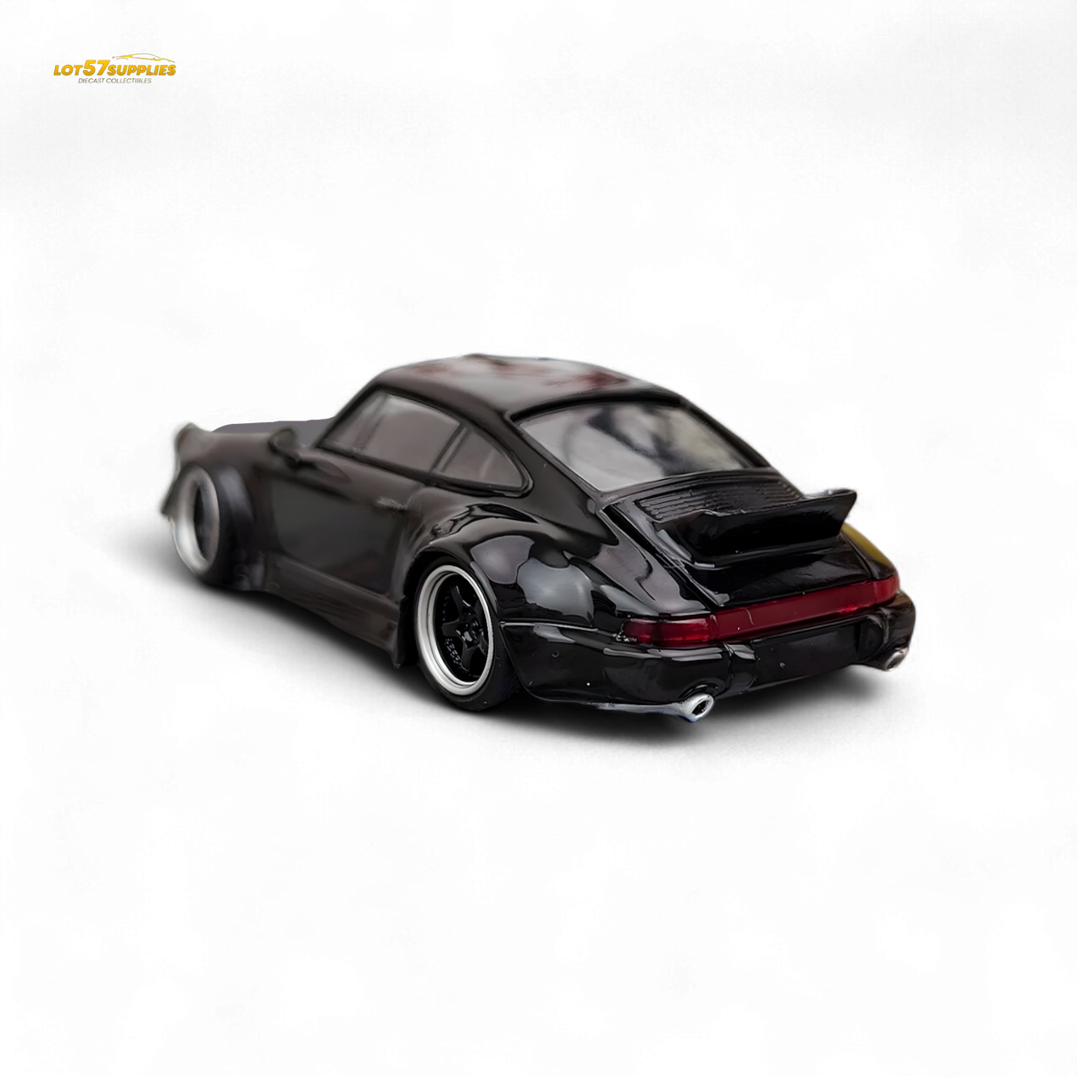 Flame Porsche 964 RWB Ducktail Gloss Black 1:64