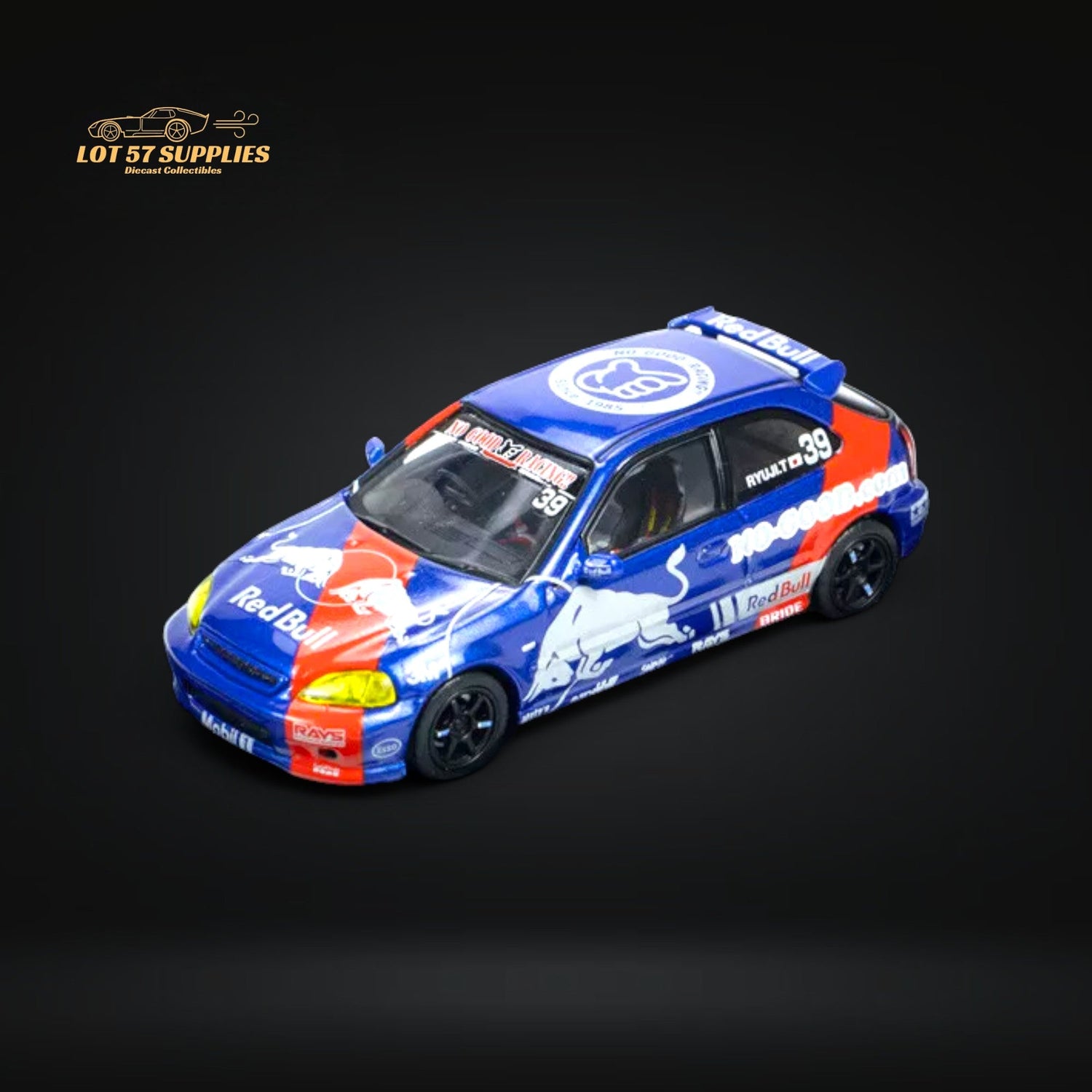 Inno64 Honda Civic Type-R EK9 NO GOOD RACING Red Bull Livery 1:64