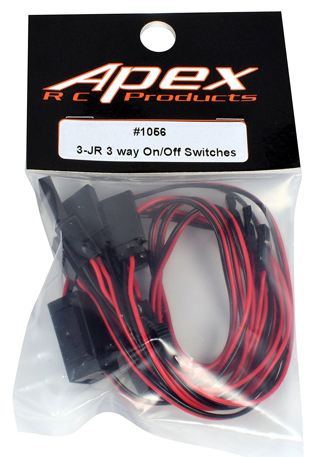 Apex 1056 RC Products JR Style 3 Way On/Off Switch W/ Charge Lead -3 Pack