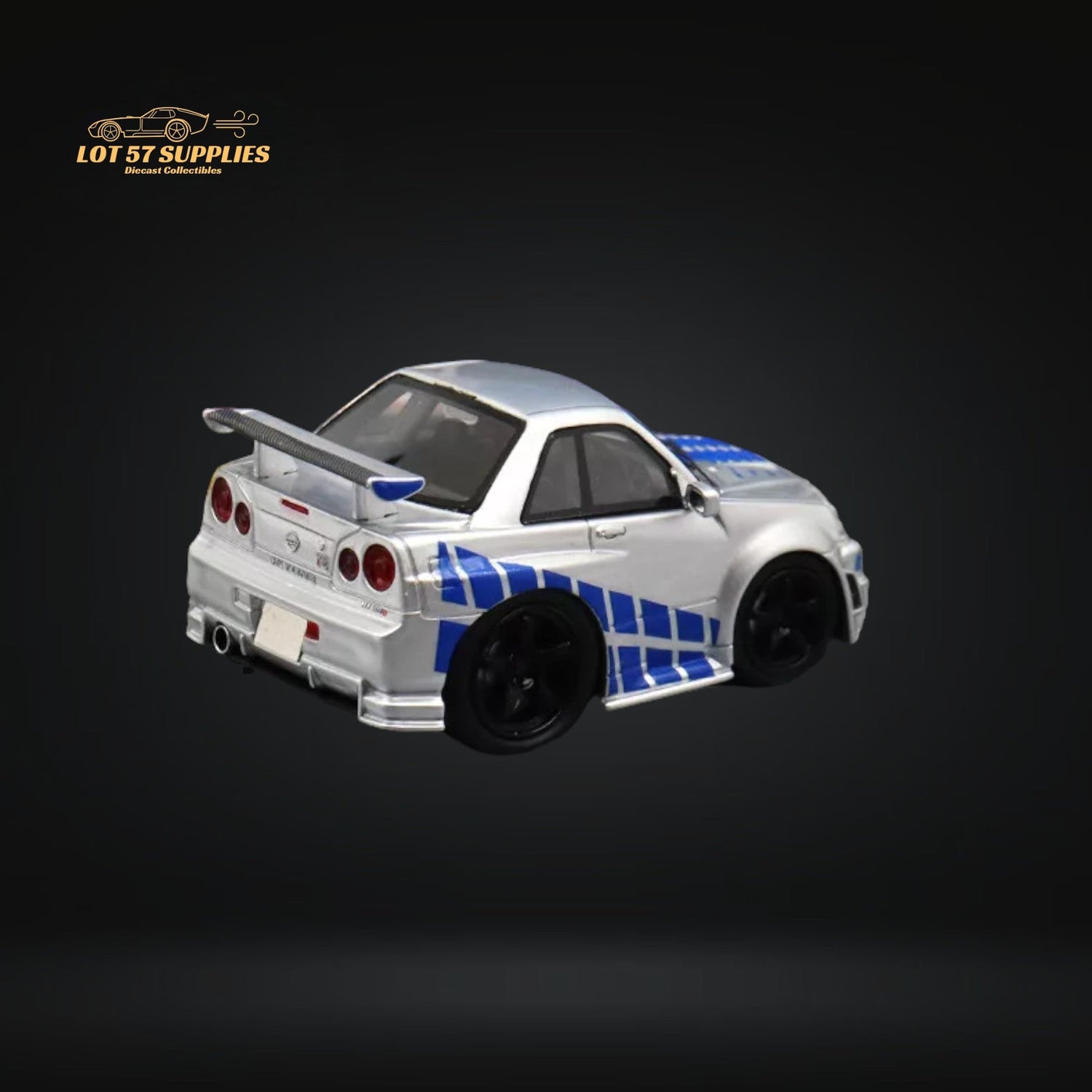 YM Model Skyline R34 Silver Blue F&F Livery 1:64