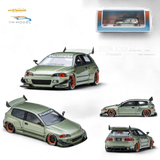 YM Model Honda Civic Pandem EG4 K20 Modified Bronze Green 1:64