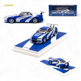 TimeMicro Skyline GT-R R34 Blue Silver 1:64