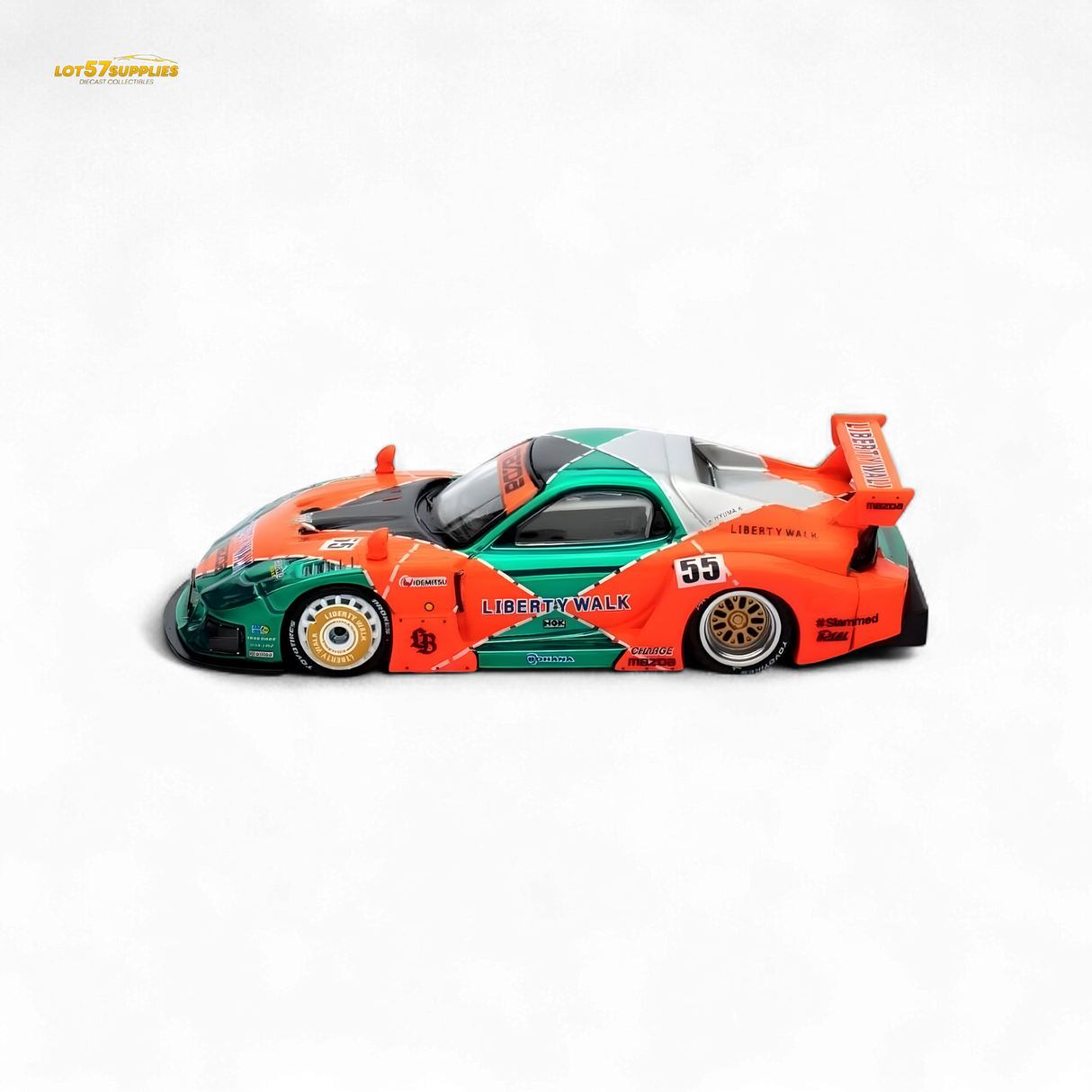 Inno64 Mazda RX-7 LBWK FD3S Orange/Green 1:64