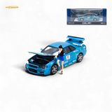 Cool Art Skyline R34 Blue #92 - With Figure 1:64