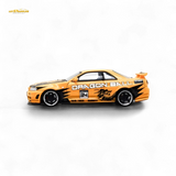 Fast Speed Skyline R34 GT-R Orange Dragon Z 1:64