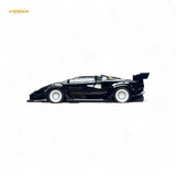 TPC Lamborghini Countach LBWK Black White Wheels 1:64