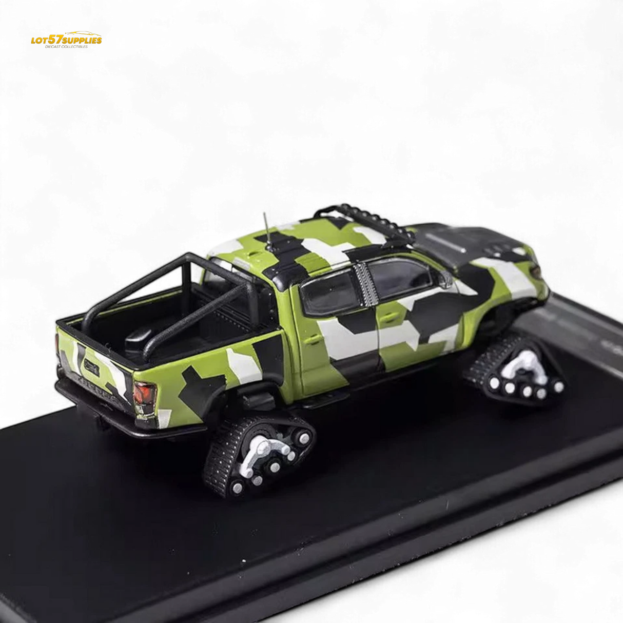 GCD Toyota TACOMA SNOW VERSION in Green Camo & 3PMSF Tires 1:64