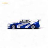TimeMicro Skyline GT-R R34 Blue Silver 1:64