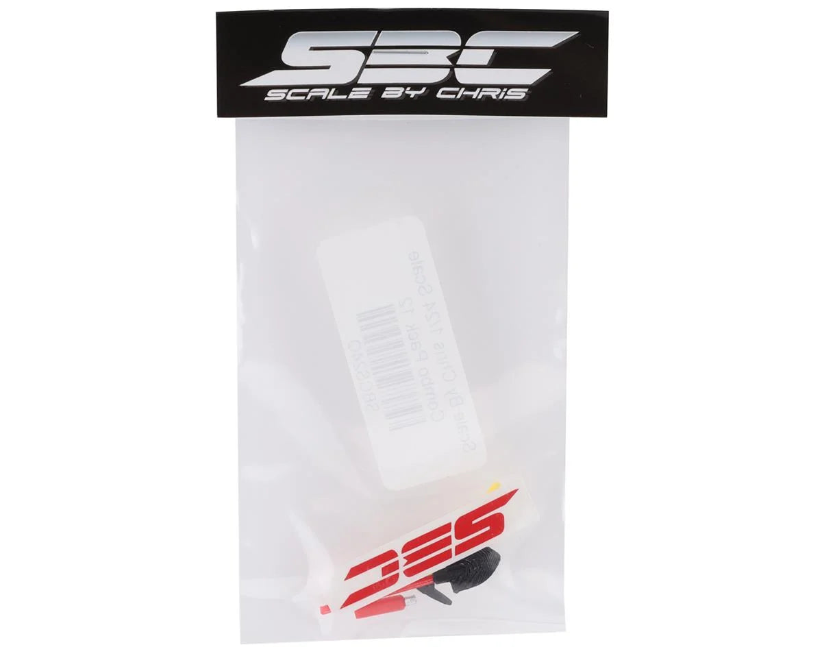 Scale By Chris SBCS24Q 1/24 Scale Combo Pack 12 w/Shovel, Pick, Fire Extinguisher