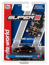 Auto World Super III 2005 Ford Mustang GT Black HO Slot Car AFX SC383