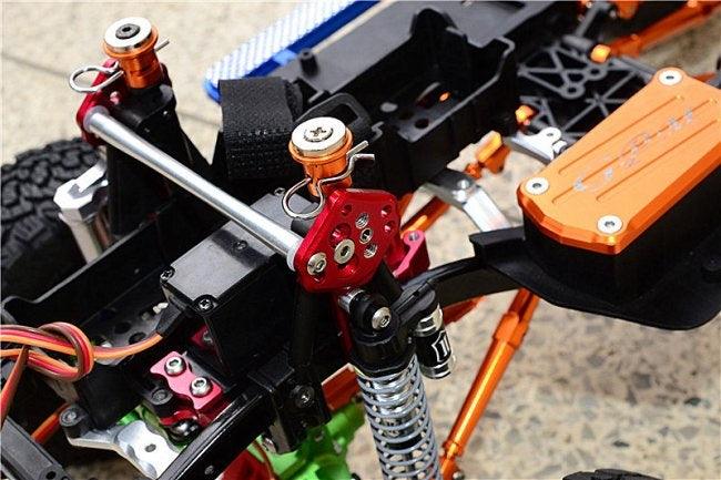 GPM ALUMINUM FRONT & REAR SHOCK TOWER ADJUSTABLE MOUNT AXIAL SCX10 II GUN SILVER