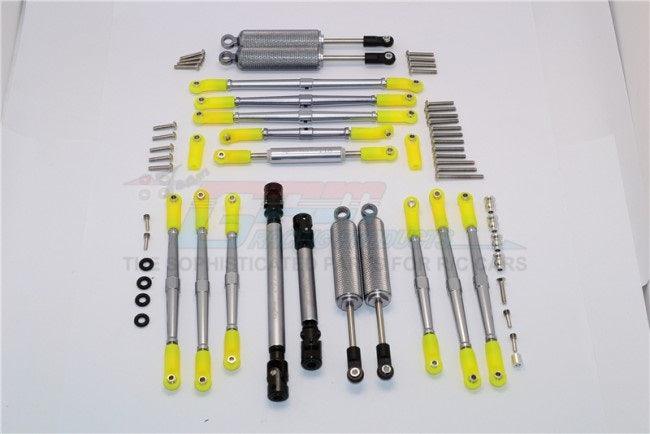 GPM ALUMINUM CHASSIS LIFT UP COMBO FROM 77MM TO 100MM AXIAL SCX10 II GUN SILVER