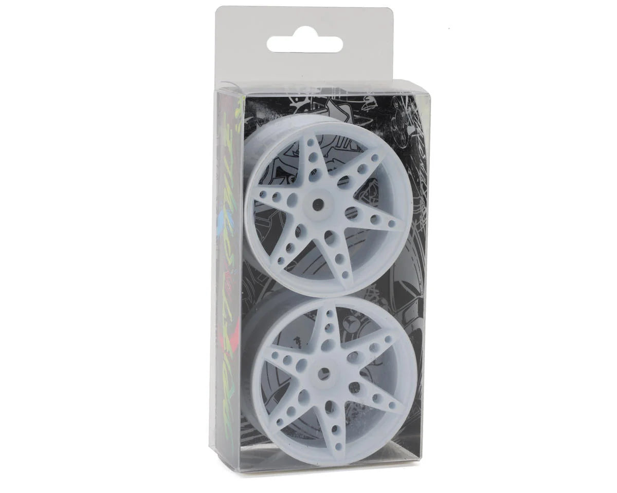 Sideways RC SRC R1 Multi-Spoke Nylon Drift Wheels (White) (2) (6mm Offset)