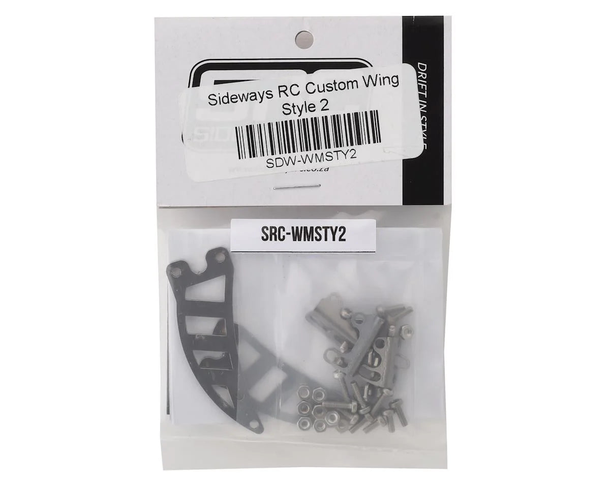 SIDEWAYS RC WMSTY2 Scale Drift Custom Wing Mount (Silver) (Style 2)