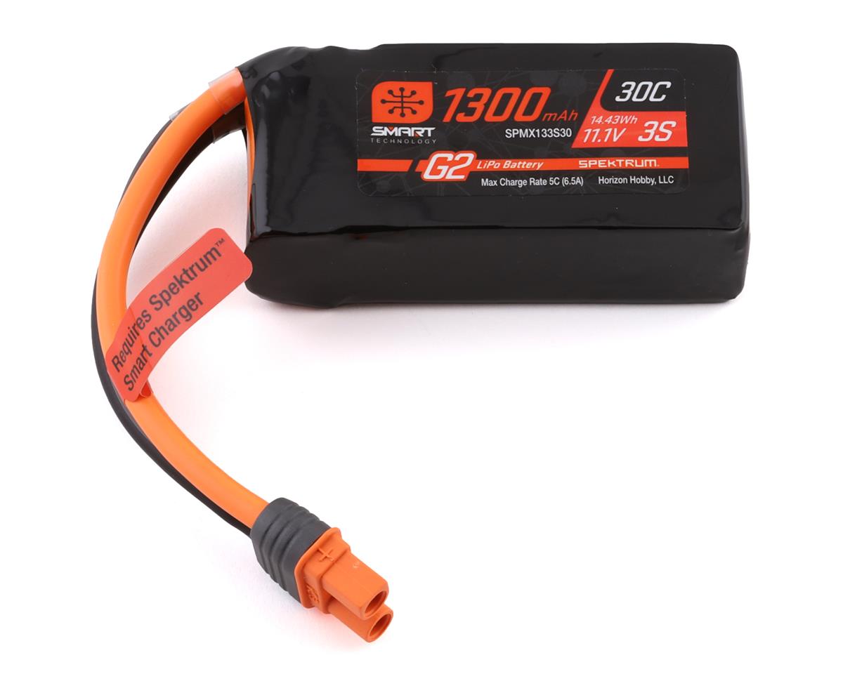 Spektrum SPMX133S30 RC 3S Smart G2 LiPo 30C Battery Pack w/IC3 Connector (11.1V/1300mAh)