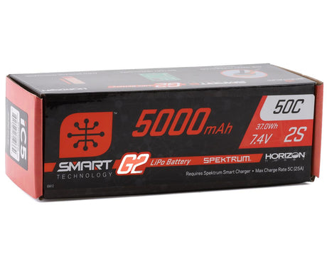 Spektrum SPMX52S50H5 RC 2S Smart LiPo 50C Batterie à boîtier rigide (7,4 V/5 000 mAh) avec connecteur IC5