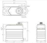 SRT SRTT75 Servos T75 Standard HV Brushless Digital Servo, .12sec / 972.1oz @ 8.4V