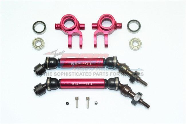 GPM STEEL ALUMINUM WIDEN FRONT CVD DRIVE SHAFT KNUCKLE ARM TRAXXAS SLASH 4X4 RED