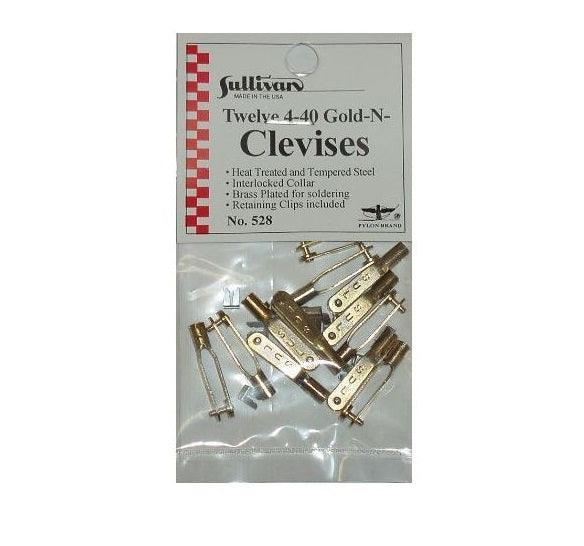 Sullivan 528 4-40 Gold-N-Clevises (12)