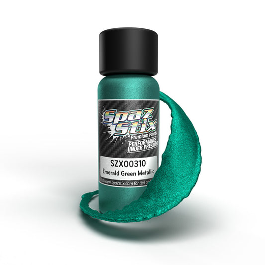 SPAZ STIX 00310  Emerald Green Metallic Airbrush Ready Paint, 2oz Bottle