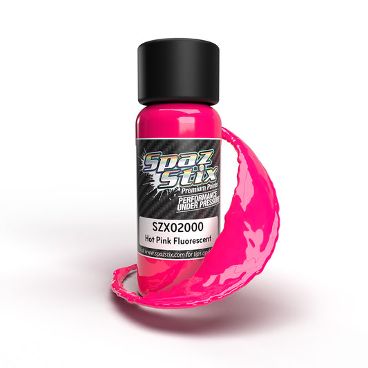 SPAZ STIX 02000 Hot Pink Fluorescent Airbrush Ready Paint, 2oz Bottle