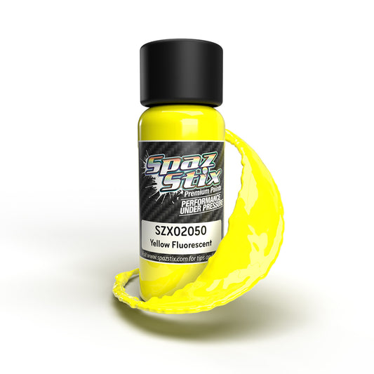 Spaz Stix 02050 Yellow Fluorescent Airbrush Ready Paint, 2oz Bottle