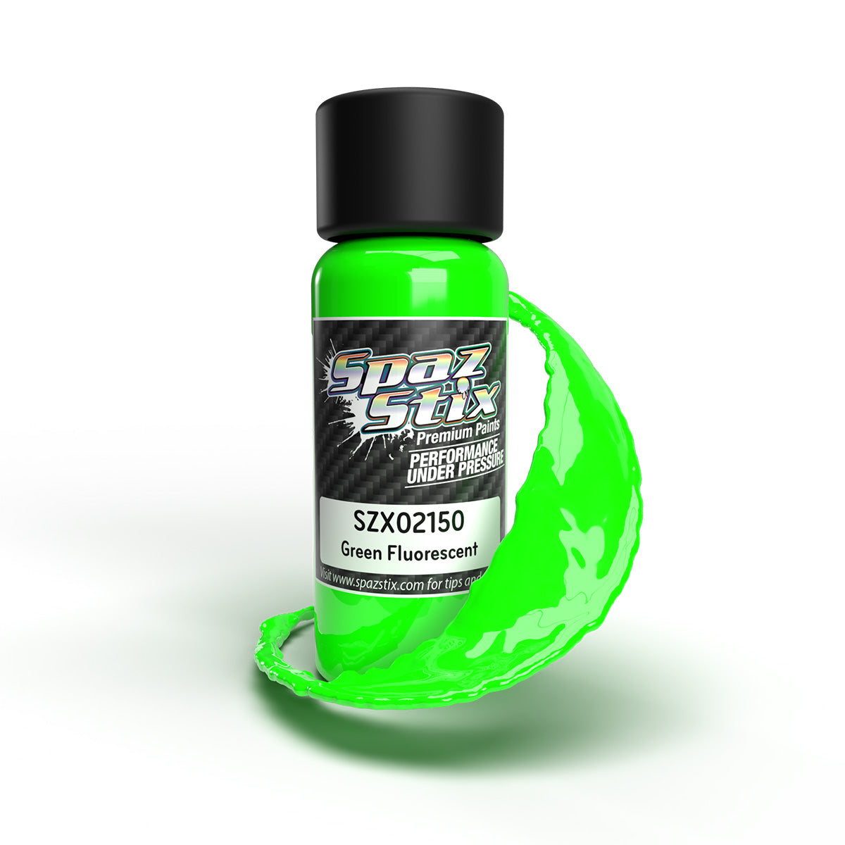 Spaz Stix 02150 Green Fluorescent Airbrush Ready Paint, 2oz Bottle