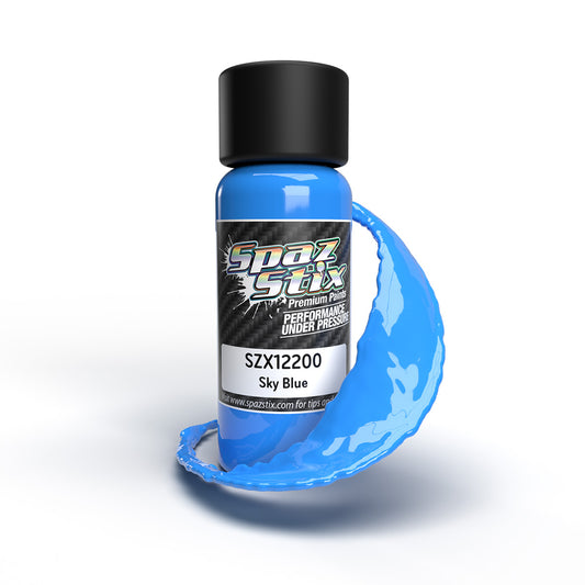 SPAZ STIX 12200  Solid Sky Blue Airbrush Ready Paint, 2oz Bottle