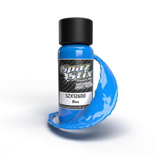 Spaz Stix 12600  Solid Blue Airbrush Ready Paint, 2oz Bottle