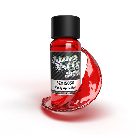 SPAZ STIX 15050 Candy Apple Red Airbrush Ready Paint, 2oz Bottle