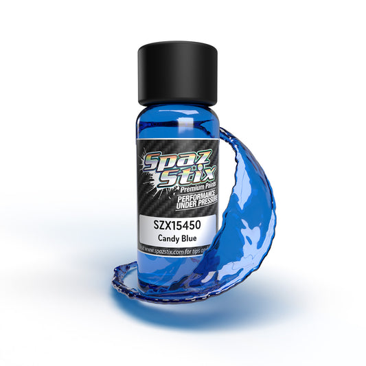 Spaz Stix 15450  Candy Blue Airbrush Ready Paint, 2oz Bottle