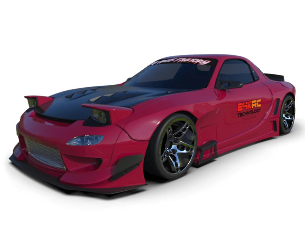 24K RC Technology TAF23007 1/10 '92 RX7 FD Pandem V3 Full Drift Body Set w/Cosmetic Mods (Clear) (V3) (257mm Wheelbase)
