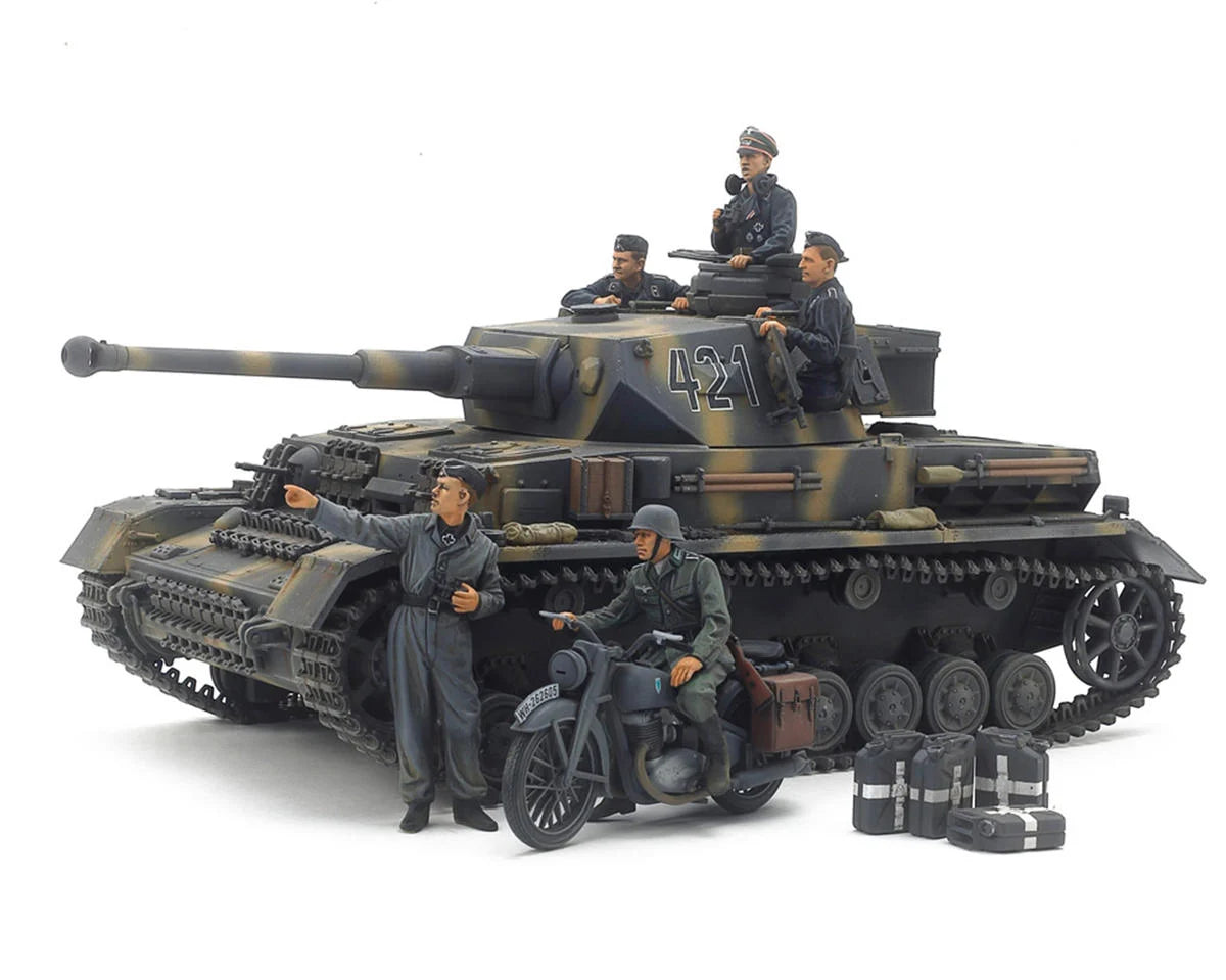 Tamiya TAM25209 1/35 German Tank Panzerkampfwagen IV Ausf.G Early Production Model Kit w/Motorcycle (Limited Edition)