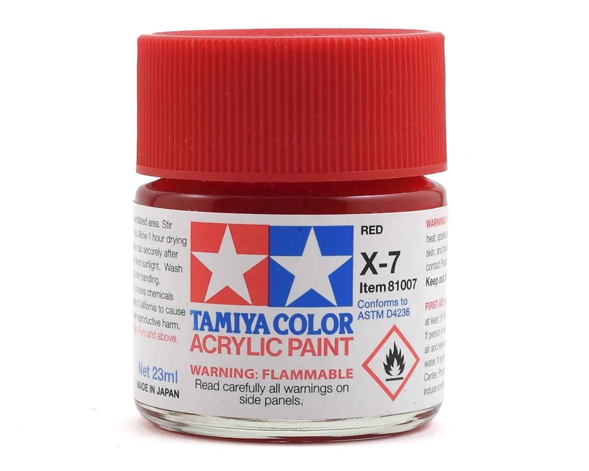 Tamiya 81007 X-7 Gloss Finish Red Acrylic Paint (23ml)
