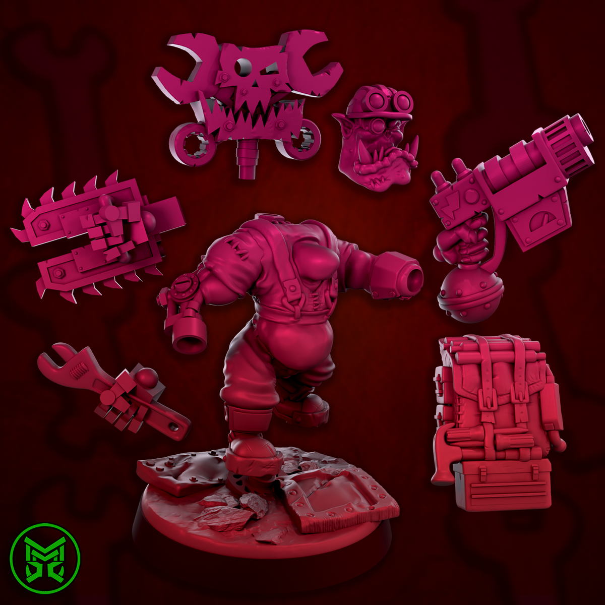 3d Printed Ork Mekaniks by Mekka Miniatures