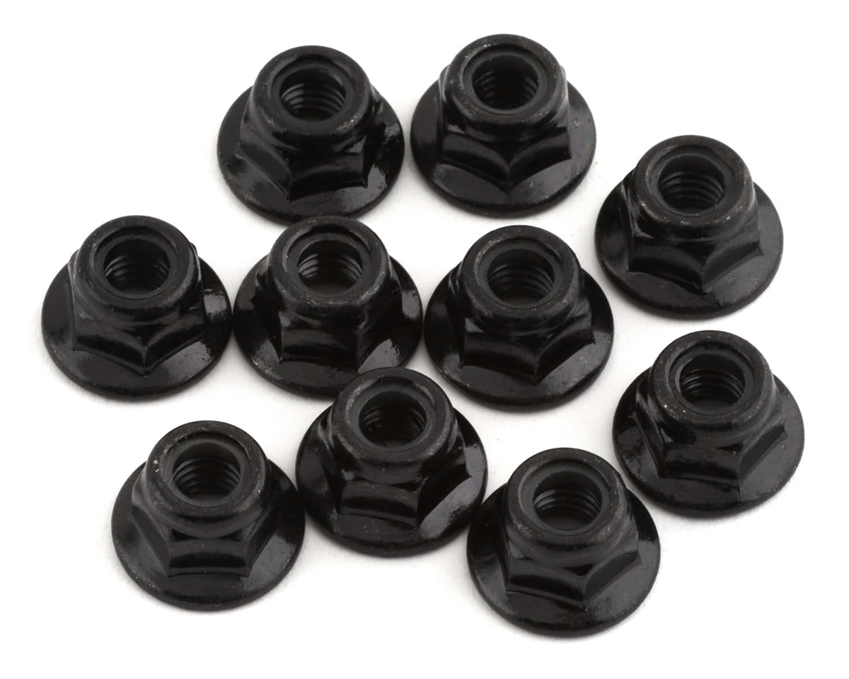 Tekno TKR1214 RC 5mm Flanged Locknuts (Black) (10)